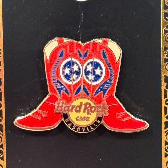 Hard Rock Cafe Nashville Red Cowboy Boots Collectible Pin NEW 2008 - Picture 2 of 3